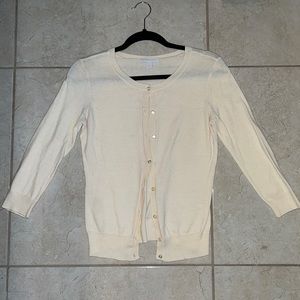 New York and company size XS cream colored button up cardigan long sleeved